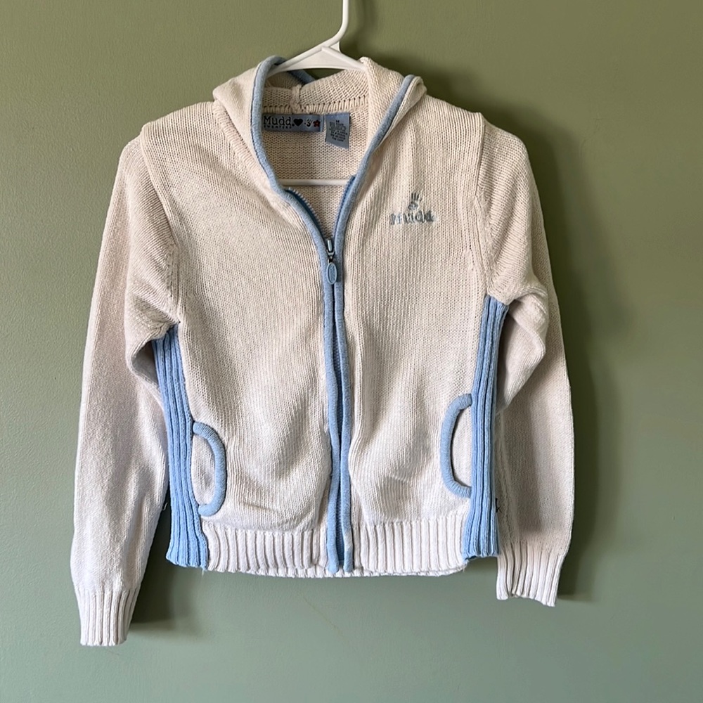 Zip up Mudd sweater with a hood